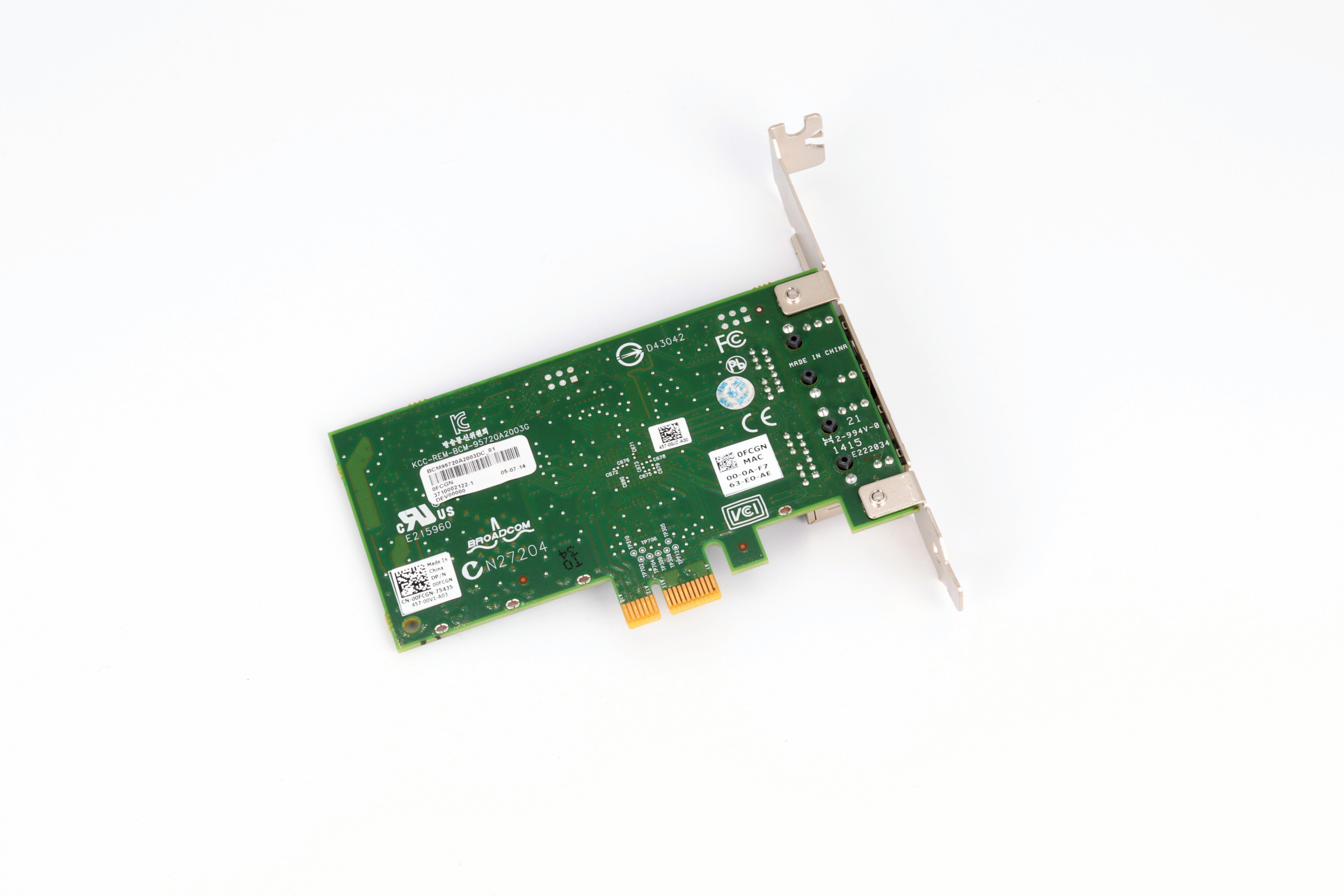 Dell Broadcom 5720 1Gbps 2-Port PCI-E Ethernet Network Adapter Card